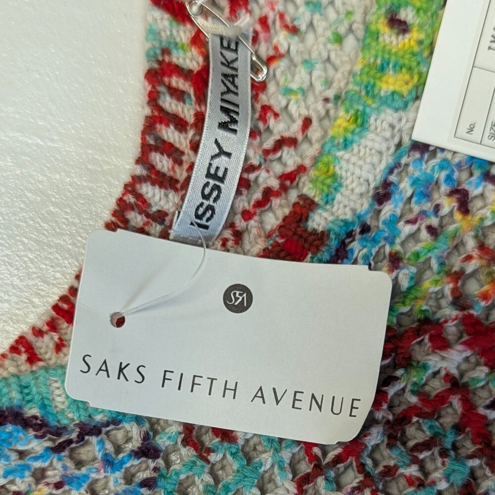 NWT Issey Miyake Cotton Tank Size 2 Multicolored Crochet With Fringe Tassles - Picture 11 of 16